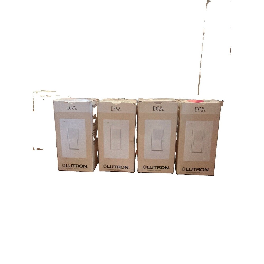 4 Lutron Diva DVLV-10P-WH 1000VA 800W Magnetic Low Voltage 1-Pole Dimmer White